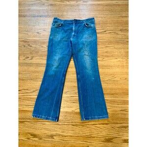 VTG Aqueduct Mens 70s Soft Cotton Straight Flare Jeans 36x 32 Western Worn Levis
